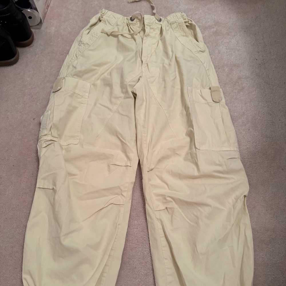 Jaded London Parachute Pants in Cream